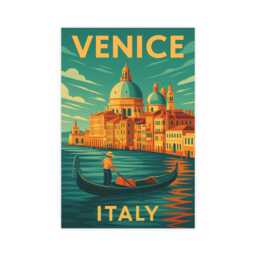 Venice Italy Travel Poster - Vintage Grand Canal Gondola Art Print - thumbnail 2