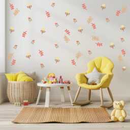 Boho Flower Wall Decals For Nursery, Neutral Floral Stickers, Girls Bedroom Decor, Peel & Stick Nursery - thumbnail 2