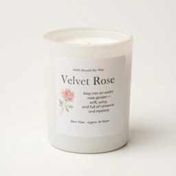 Rose Scented Candle Soy Wax Handmade Gift Romantic Woman Birthday Present Valentine Her Home Fragrance Natural Vegan Luxury Spa Floral - thumbnail 3