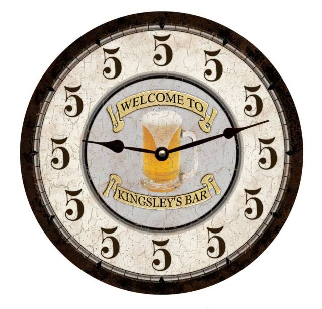 Beer Thirty Clock - Personalized Bar Five O'clock Somewhere Clock - image 1