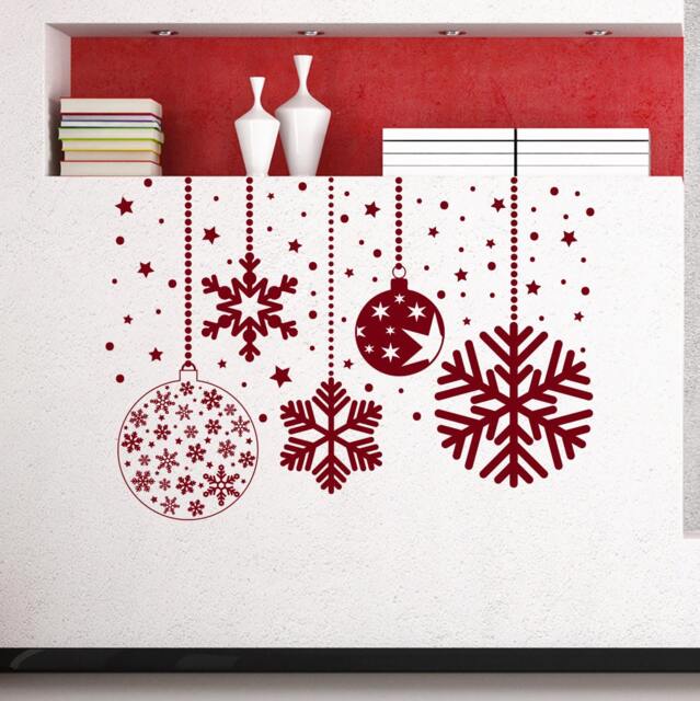 Christmas Wall Decals Ball Decal Star Sticker Holiday Decorations Interior Art Home Design Vinyl Window Door Ideas - Ma338 - image 1