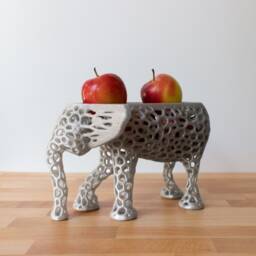 Elegant Elephant Fruit Bowl - Holiday Centerpiece Banana Holder Fruits Basket & Hygge Home Decor Figurine For A Touch Of Whimsy - thumbnail 3