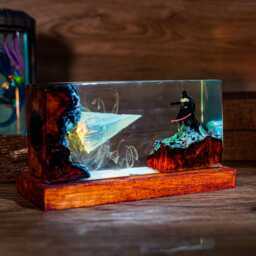 Premium Darth Vader Blast Diorama Resin Lamp - Handmade Galaxy Night Light Galactic Empire Inspired Gift For Him Sci-Fi Decor - thumbnail 3