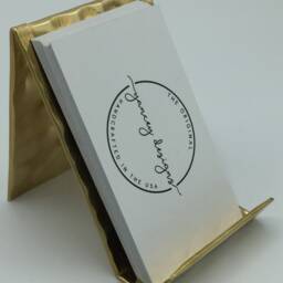 Hammered Brass Business Card Holder - Stylish Vertical Desk Accessory For Professionals & Office Gifts - thumbnail 4