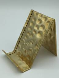 Hammered Brass Business Card Holder - Stylish Vertical Desk Accessory For Professionals & Office Gifts - thumbnail 1