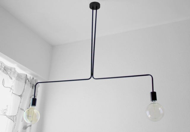 Lila - Black Geometric Pendant Light Modern 2-Light Ceiling Fixture - image 1