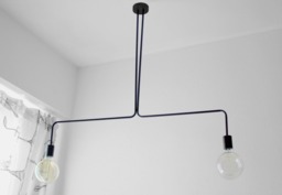 Lila - Black Geometric Pendant Light Modern 2-Light Ceiling Fixture - thumbnail 1