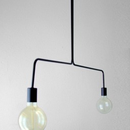 Lila - Black Geometric Pendant Light Modern 2-Light Ceiling Fixture - thumbnail 2