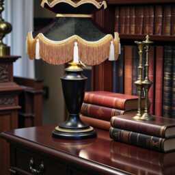 Black Paisley Print Fabric Lampshade Handmade in The UK For Table & Floor Standard Lamp Shades, Ceiling Lights - thumbnail 2