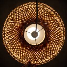 Handmade Bamboo Tower Pendant Light Natural Woven Chandelier - thumbnail 3