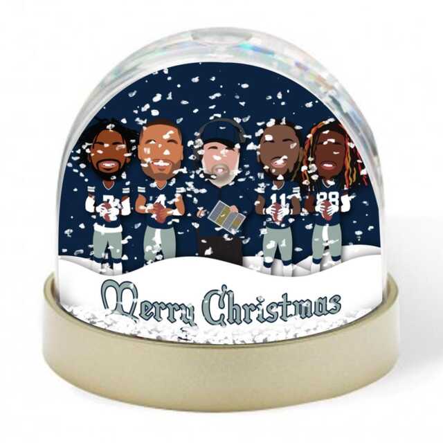 Cowboys 2024-25 Vector Heroes Christmas Snow Globe American Football Great Gift For Dallas Fans