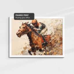 Abstract Horse Racer Wall Art - Vibrant Canvas Print, Sports Decor, Racing Painting, Modern Hanging, Gift For Enthusiasts - thumbnail 3