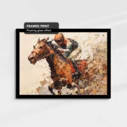 Abstract Horse Racer Wall Art - Vibrant Canvas Print, Sports Decor, Racing Painting, Modern Hanging, Gift For Enthusiasts - thumbnail 2