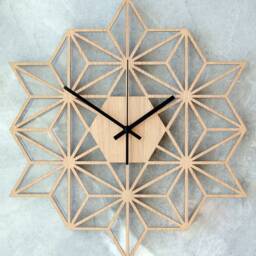 Silent Oak Wall Clock - Scandinavian Ispired Home Accent, Minimalist & Modern Design Geometric Wooden Decor - thumbnail 2
