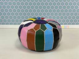 Yakiti - Moroccan Pouf, Bohemian Leather Pouf, Poufs & Ottomans, Ottoman Pouf Seat, Pouf Footstool Cover, Pure Organic Leather - thumbnail 1