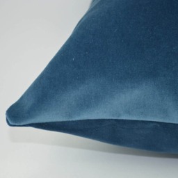Slate Blue Velvet Pillow Case Heavy Cotton Sham, Zipper Closure - thumbnail 4