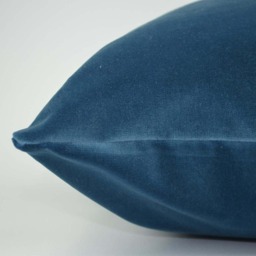 Slate Blue Velvet Pillow Case Heavy Cotton Sham, Zipper Closure - thumbnail 3