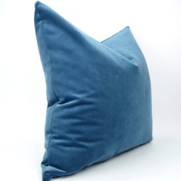 Slate Blue Velvet Pillow Case Heavy Cotton Sham, Zipper Closure - thumbnail 2