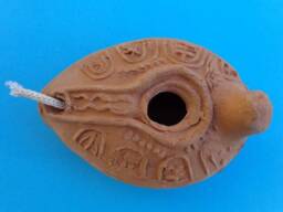 Authentic Pottery Oil Lamp Handmade Ceramic Candle, Holy Land Gift