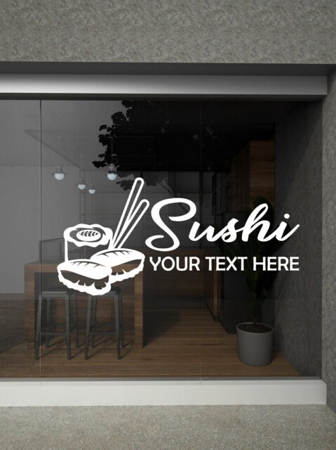 Sushi Bar Wall Decal Sticker Art Asian Food Vinyl Letter Japan Restaurant Design C0K0036