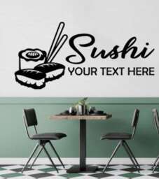 Sushi Bar Wall Decal Sticker Art Asian Food Vinyl Letter Japan Restaurant Design C0K0036 - thumbnail 2