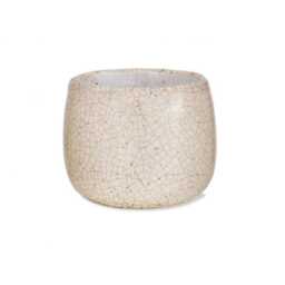 White Crackle Ravello Plant Pot - Ceramic Glazed Planter Home Decor Stoneware 2 Sizes - thumbnail 4