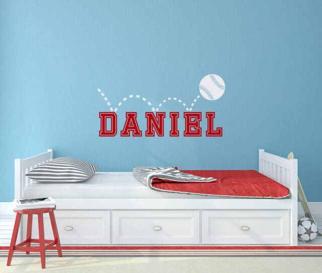 Custom Baseball Name Wall Decal Sports Nursery Decor Ww199 - image 1