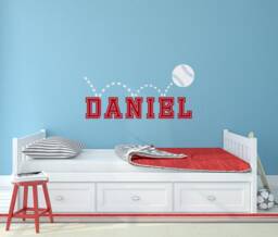 Custom Baseball Name Wall Decal Sports Nursery Decor Ww199 - thumbnail 1