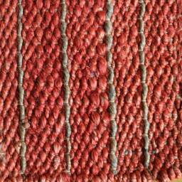 Handwoven Jute Dhurrie Rug Modern Orange Striped Mat - 24x18 Inches - thumbnail 2