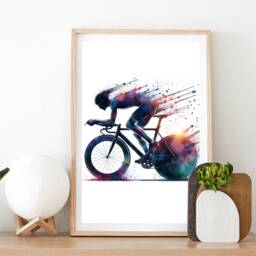 Cycling Poster Print - Set Of 3 Pictures - Biker Watercolour Posters Mountain Bike Gifts Decor Prints Cycler Wall Art - thumbnail 2