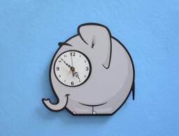 Little Elephant Cartoon - Wall Clock - thumbnail 1