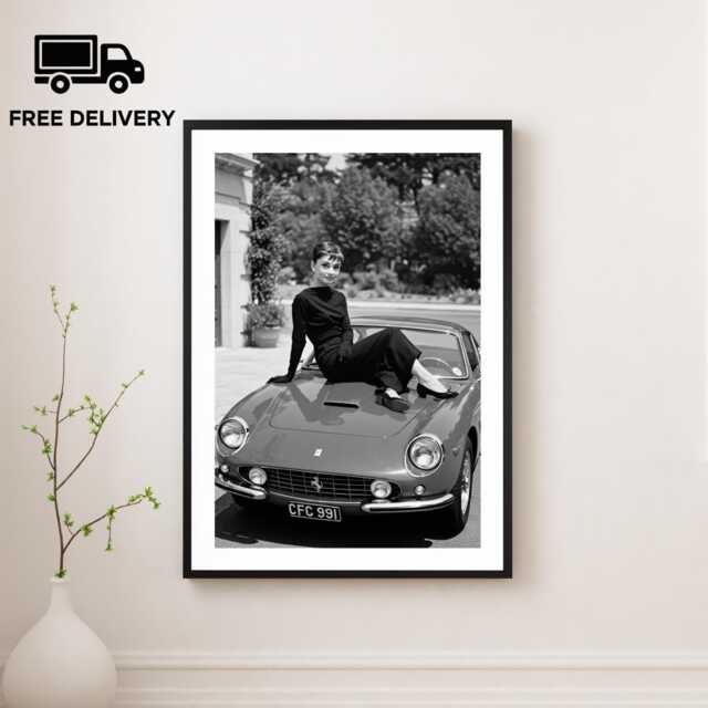 Vintage Audrey Hepburn Print, Fashion Model Poster, Fine Art Photography Wall Art, Museum Quality Classic Black & White Print - image 1