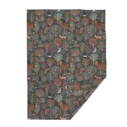 Woodland Throw Blanket - Rustic Autumn Thanksgiving Animals Leaves Pine Fall Forest By Rebecca_Reck_Art - thumbnail 2