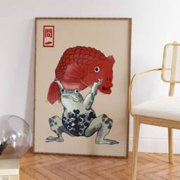Matsumoto Hoji Art Print, Japanese Poster, Frog, Vintage Animal Art, Funny Gift, A1/A2/A3/A4 - thumbnail 2