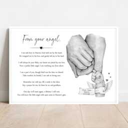 Personalised Family Poem Print Birth Hands Baby Loss Angel Wings Unframed - thumbnail 2