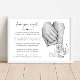 Personalised Family Poem Print Birth Hands Baby Loss Angel Wings Unframed - thumbnail 3
