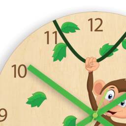 Kids Wall Clock - Monkey With Personalizen Name, Childrens Wall Clock Boys Girls - thumbnail 2