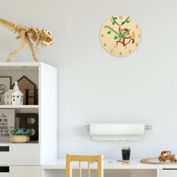 Kids Wall Clock - Monkey With Personalizen Name, Childrens Wall Clock Boys Girls - thumbnail 3