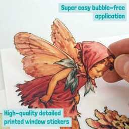 Pink Flower Fairies Window Stickers Decals Fairy Decor Kids Children Bedroom Nursery - thumbnail 3