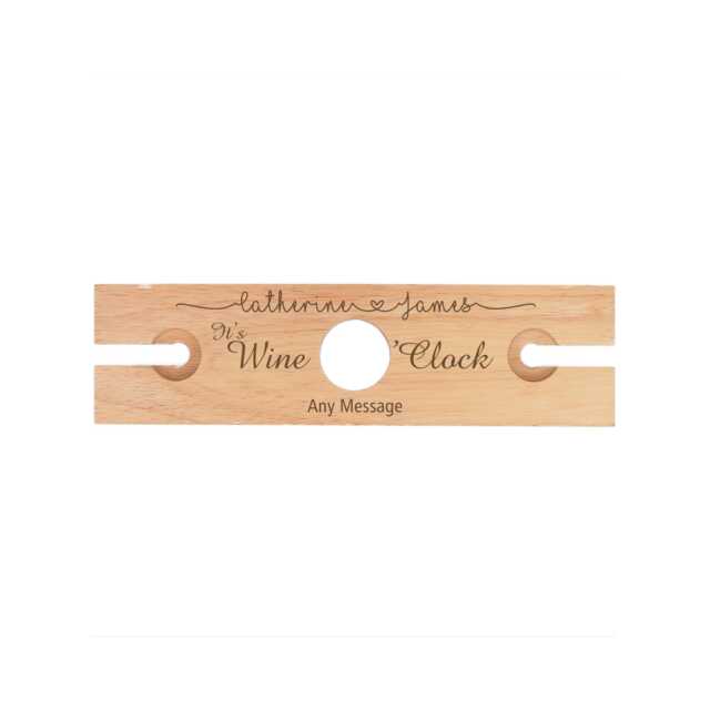 Engraved Wine Glass Butler Caddy - Personalised 30Th Wedding Anniversary Gift For Couples - image 1