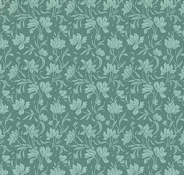 Floral Changing Pad Cover Green Teal Cottage Nursery Bedding - image 1