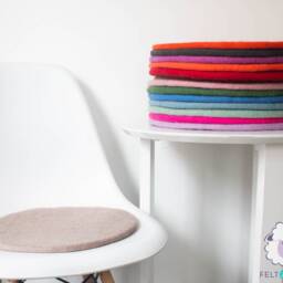 35cm Wool Felted Seat Pad, Round Thick Chair Cushion For Felt Home Decor, Start With 2 Sets Of Handmade Pads - thumbnail 3