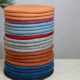 35cm Wool Felted Seat Pad, Round Thick Chair Cushion For Felt Home Decor, Start With 2 Sets Of Handmade Pads - thumbnail 2