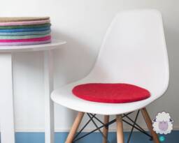 35cm Wool Felted Seat Pad, Round Thick Chair Cushion For Felt Home Decor, Start With 2 Sets Of Handmade Pads - thumbnail 1
