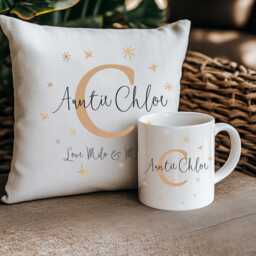 Personalised Cushion For Auntie, Mothers Day Gift, Custom Name, Festive Message, Cozy Christmas Cushion, Funny & Thoughtful Gift - thumbnail 2