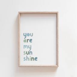 Set Of 2 Boys Nursery Prints, You Are My Sunshine Wall Art, Boy Bedroom Muted Blue & Green - thumbnail 3