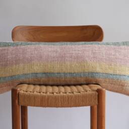 Handwoven Lumbar Pillow Cover Vintage Karen Batik Hemp, Fringes - thumbnail 2