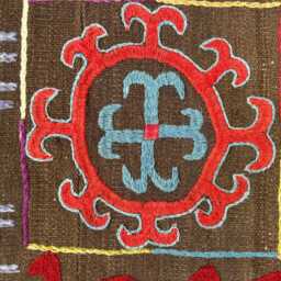 3x4.8 Ft, Wall Decor Tapestry Embroidered Wool Chainstitch Afghan Women Art Bukhara Antique Design - thumbnail 2
