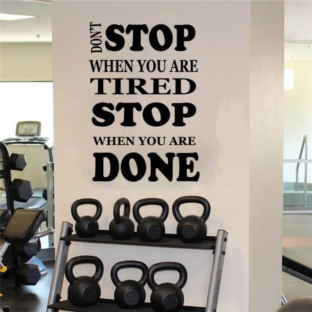 Motivational Gym Wall Decal Fitness Quote Decor T782 - image 1