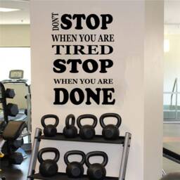Motivational Gym Wall Decal Fitness Quote Decor T782 - thumbnail 1